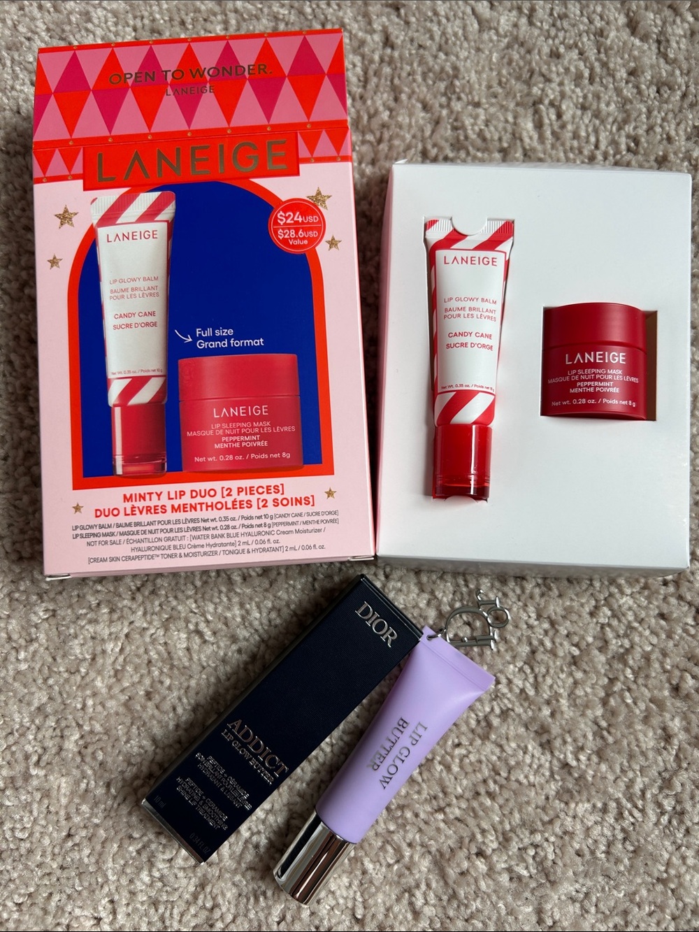 Dior & Laneige Cold weather lip care bundle